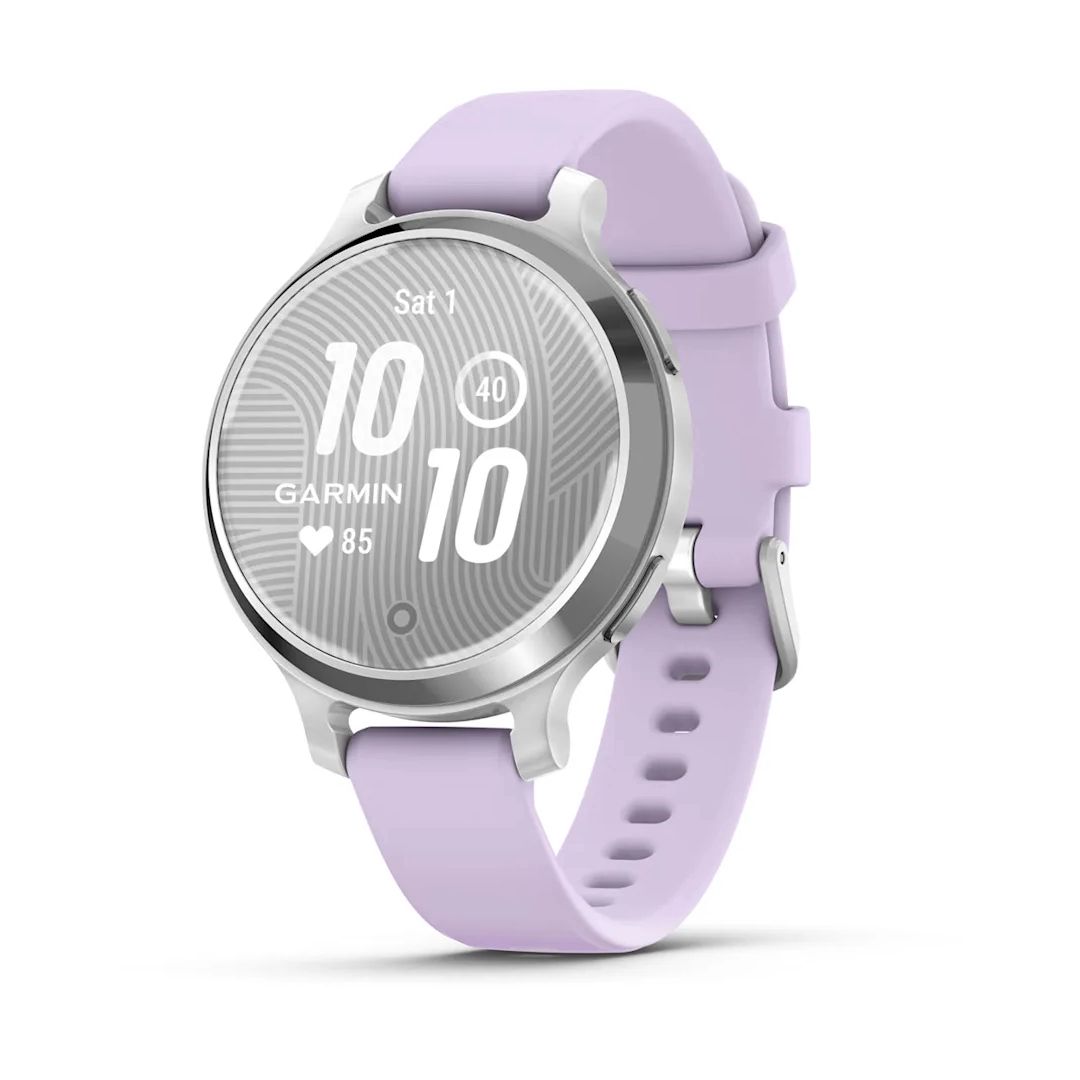 Garmin Lily 2 Active Silver with Purple Jasmine Silicone Band