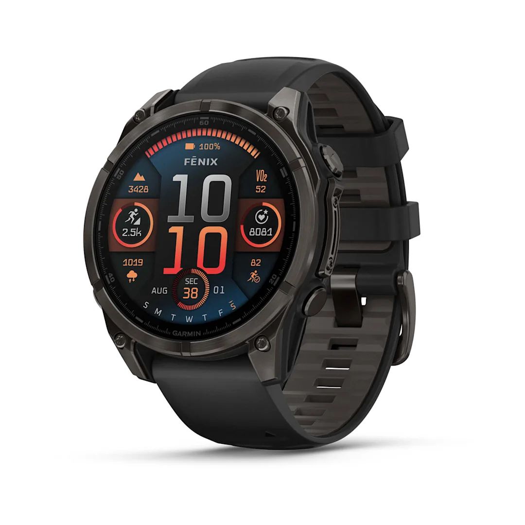 Garmin Fenix 8 AMOLED Sapphire 47 mm Carbon Gray DLC Titanium with Black/Pebble Gray Silicone Band