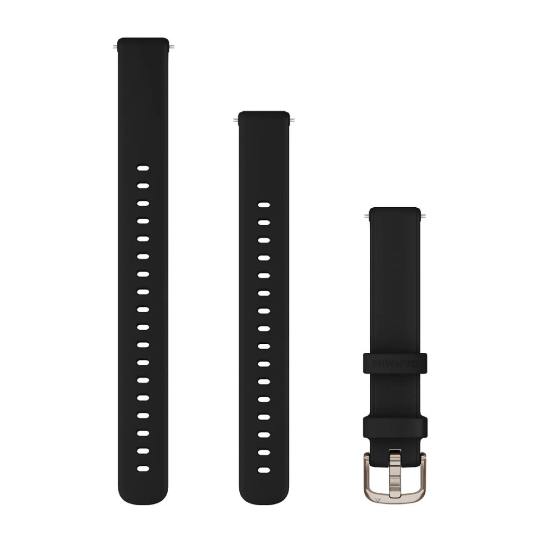 Garmin Lily 2 Quick Release (14 mm) Black Silicone with Cream Gold Hardware