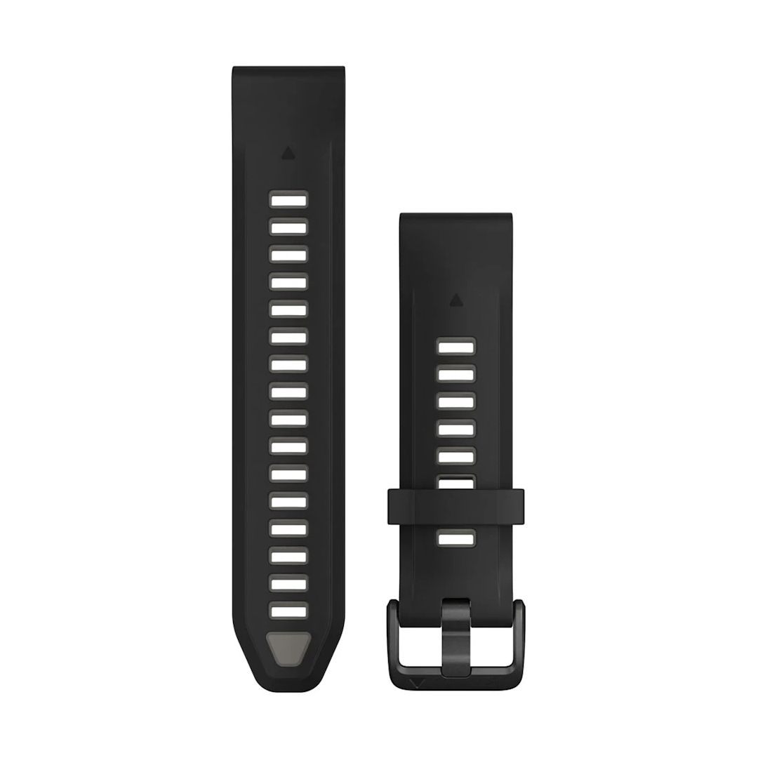 Garmin Fenix 8 QuickFit 20mm Watch Bands Black/Pebble Gray Silicone