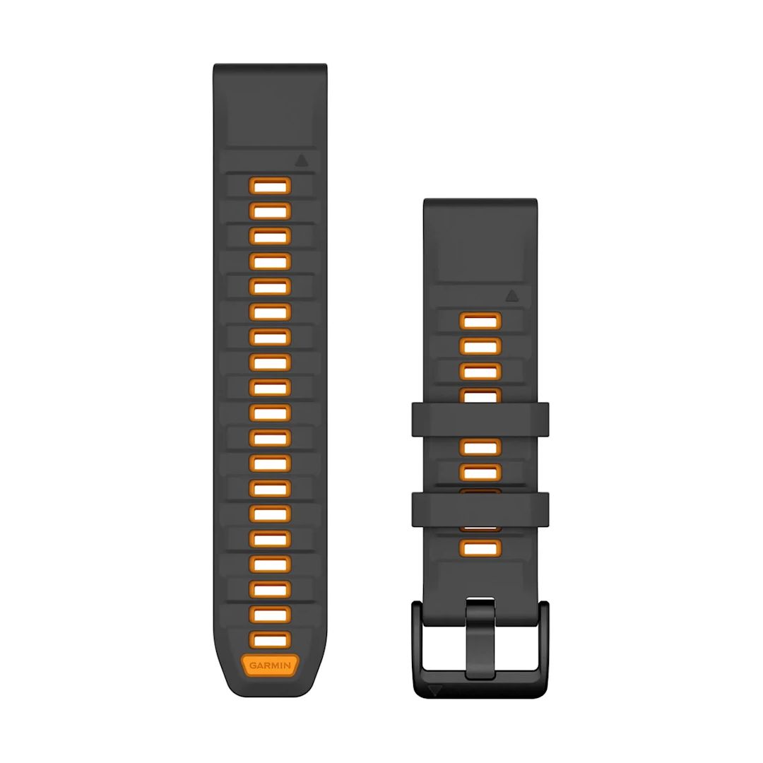 Garmin Fenix 8 QuickFit 22mm Watch Bands Graphite/Spark Orange Silicone