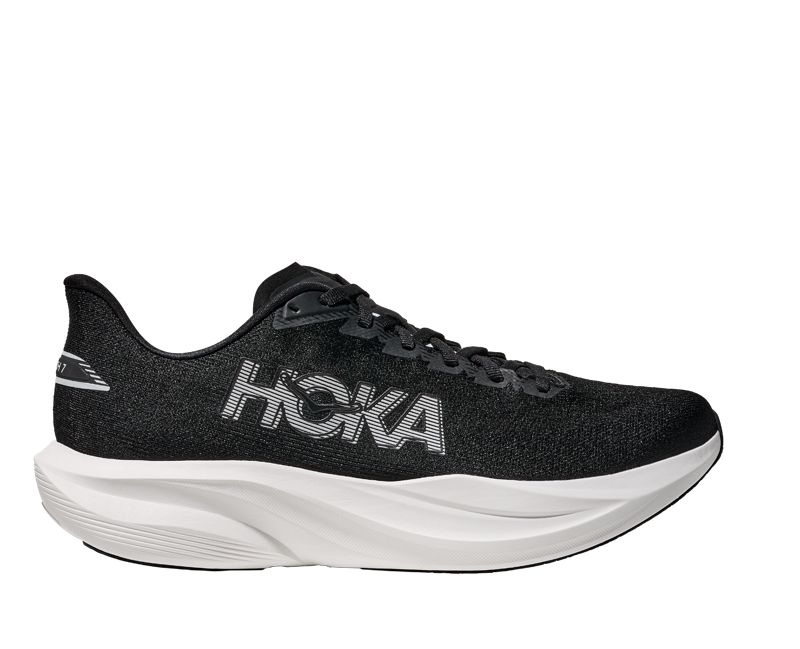 รองเท้าวิ่ง HOKA Mach 7 Wide ผู้ชาย สีดำ‑ขาว