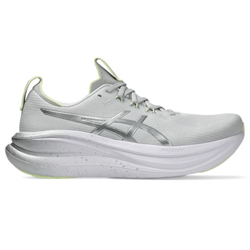Asics Men's Gel-Nimbus 28 Platinum Platinum/Glow Green รองเท้าวิ่งผู้ชาย