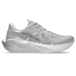 Asics Men's Novablast 6 Platinum Platinum/Glow Green รองเท้าวิ่งผู้ชายสายซัพพอร์ตเด้งนุ่ม