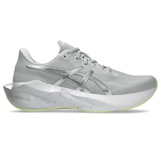 Asics Men's Novablast 6 Platinum Platinum/Glow Green รองเท้าวิ่งผู้ชายสายซัพพอร์ตเด้งนุ่ม