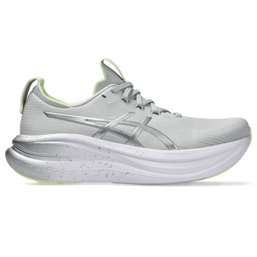 Asics Women's Gel-Nimbus 28 Platinum Platinum/Glow Green รองเท้าวิ่งผู้หญิง