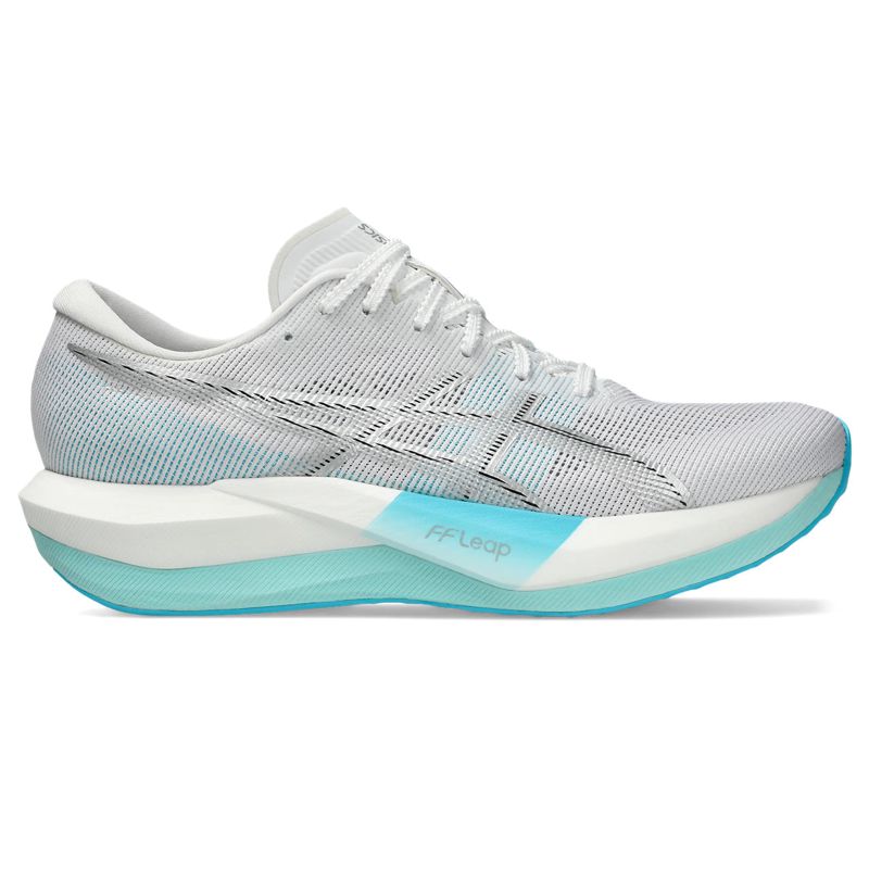 Asics Unisex Magic Speed 5 Wide White/Pure Silver รองเท้าวิ่งแผ่นคาร์บอน สำหรับซ้อมเร็ว