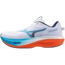 Mizuno Men's Wave Rider 30 2E White / Blue Jewel /Orange รองเท้าวิ่งผู้ชายทรงกว้าง (2E) 1