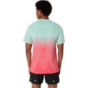 Asics Men's Seamless SS Top Coral Reef/Oasis Green เสื้อวิ่งผู้ชาย 2