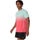 Asics Men's Seamless SS Top Coral Reef/Oasis Green เสื้อวิ่งผู้ชาย 3