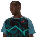 Asics Men's Light Knit Short Sleeve Top Atlantis Blue เสื้อวิ่งแขนสั้น 4