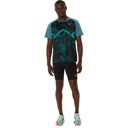 Asics Men's Light Knit Short Sleeve Top Atlantis Blue เสื้อวิ่งแขนสั้น 5