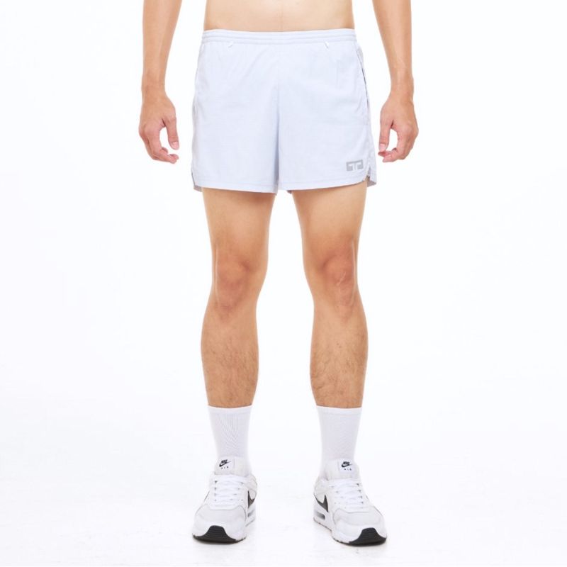 Training Lab Men's 4” Flow+ Shorts White/Grey กางเกงวิ่งน้ำหนักเบา