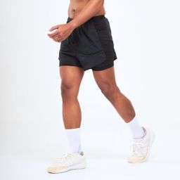 Training Lab Men's 3" 2 in 1 Stealth Shorts Black กางเกงวิ่งน้ำหนักเบา