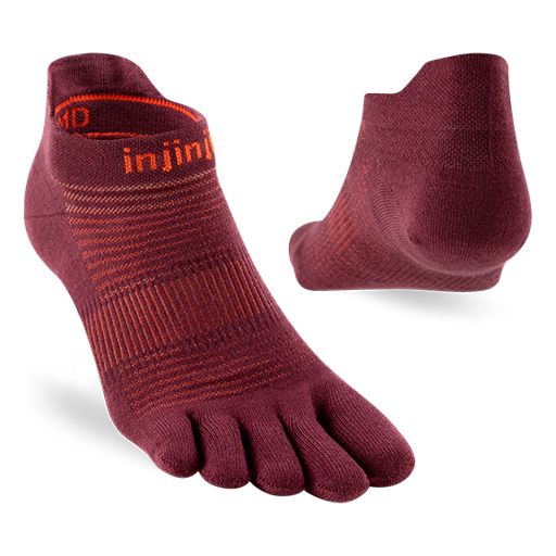 Injinji Run Lightweight No‑Show 2026 Mahogany ถุงเท้าแยกนิ้ว