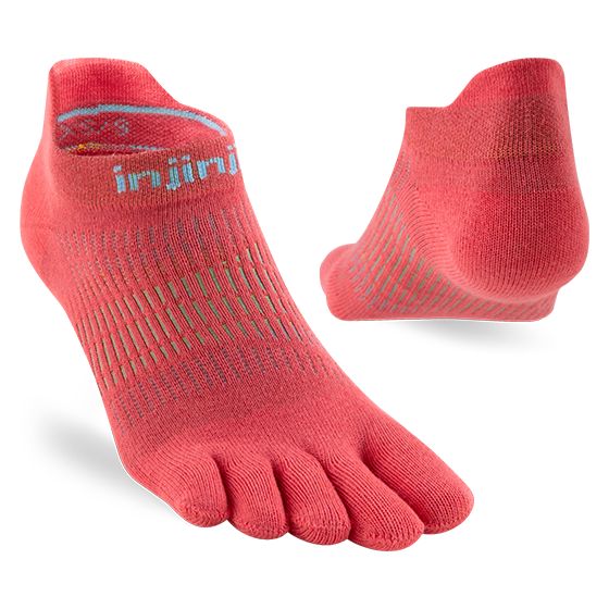 Injinji Women's Run Lightweight No‑Show 2026 Coral ถุงเท้าแยกนิ้ว (สำหรับผู้หญิง)
