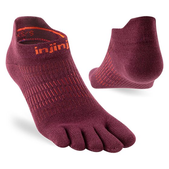 Injinji Women's Run Lightweight No‑Show 2026 Mahogany