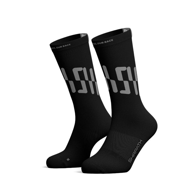Shrpath Running Socks - Crew Length Black ถุงเท้าวิ่ง (ยาวคลุมข้อเท้า)