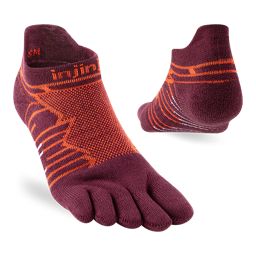 Injinji Ultra Run No‑Show Mahogany ถุงเท้าวิ่งเทรลระยะไกล