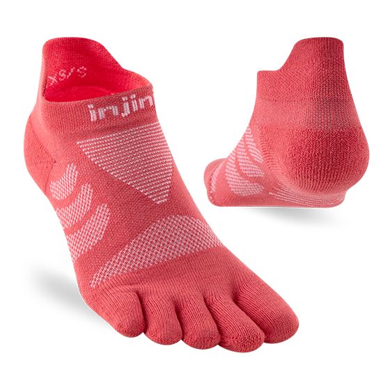 Injinji Women's Ultra Run No‑Show Coral ถุงเท้าวิ่งอัลตร้าผู้หญิง