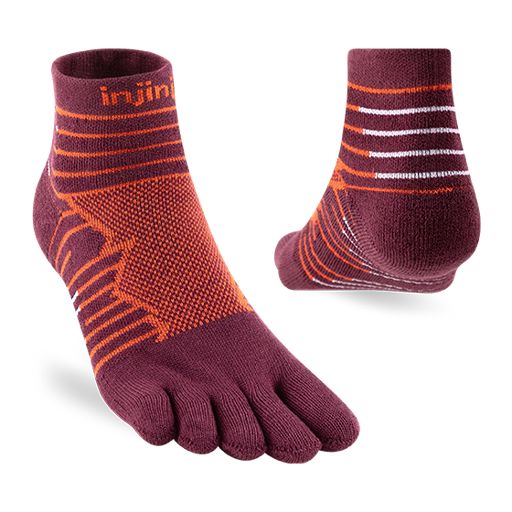 Injinji Ultra Run Mini‑Crew Mahogany ถุงเท้าวิ่งเทรลระยะไกล