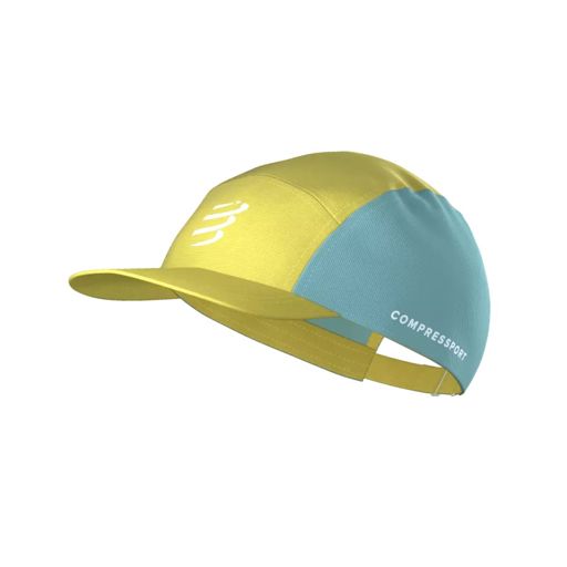 Compressport 5 Panel Cap - Lemon/Ether หมวกวิ่งกันแดด