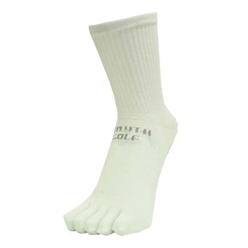 Dmyth Premium Support Socks 5Toe Middle White ถุงเท้ากอล์ฟ