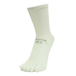 Dmyth Premium Support Socks 5Toe Middle White ถุงเท้ากอล์ฟ
