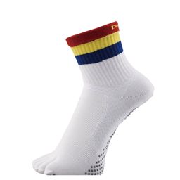 Dmyth Premium Support Socks 5Toe Middle Line White ถุงเท้ากอล์ฟ