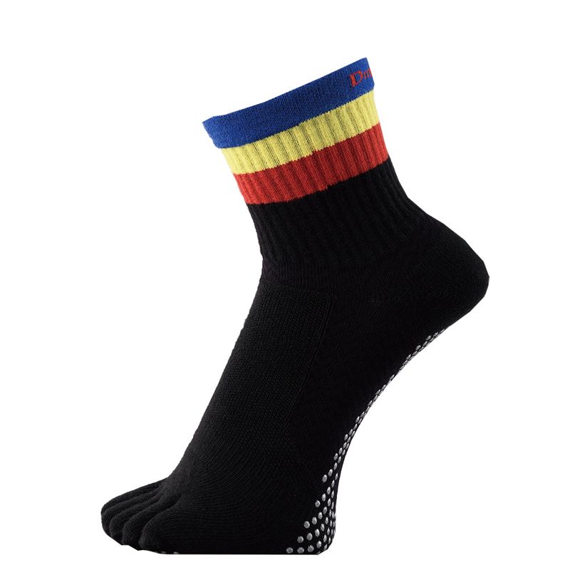 Dmyth Premium Support Socks 5Toe Middle Line Black ถุงเท้ากอล์ฟ