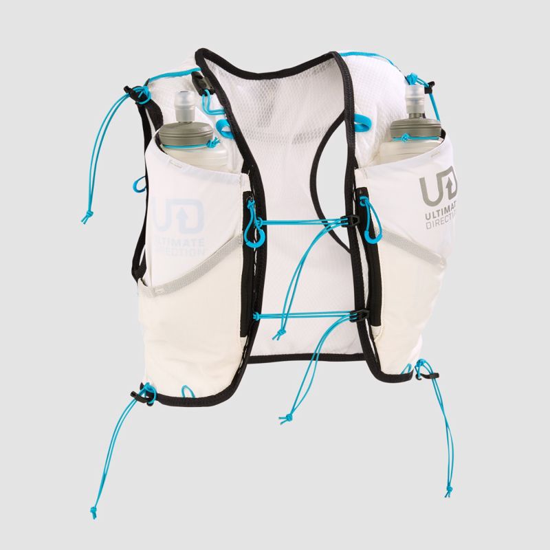 Ultimate Direction Race Vest 6L White Unisex เป้น้ำสำหรับนักวิ่งเทรลมืออาชีพ