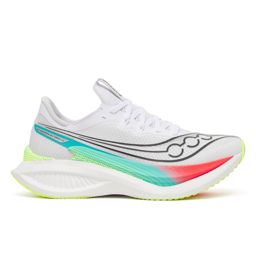 Saucony Women's Endorphin Pro 5 White/Multi รองเท้าวิ่งมาราธอนผู้หญิง มีแผ่นคาร์บอน