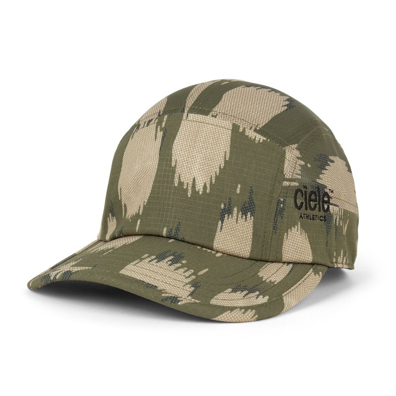 CIELE GOCAP SC FIELD ALLOVERPRINT CHEETAH KOMBU หมวกวิ่งปีกโค้งพับได้