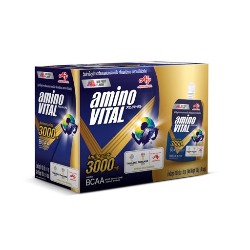 Amino Vital Energy Gel Mixed Fruits 100 g. อะมิโน ไวทัล เจลพลังงานผสมกรดอะมิโนพร้อมทาน 100 กรัม X 6 ซอง (แพ็ค)