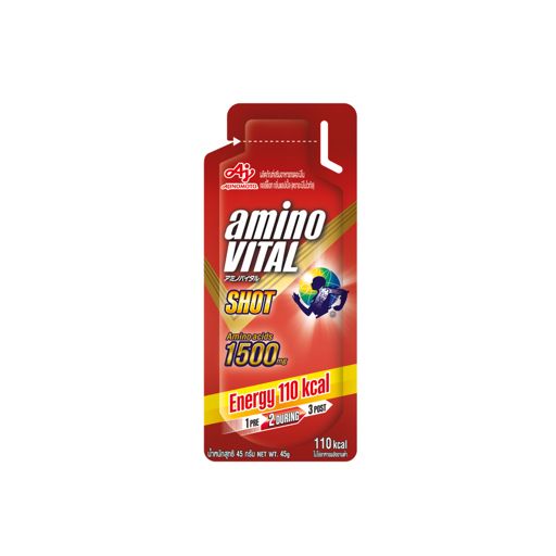 amino VITAL Apple Shot อะมิโน ไวทัล เจลพลังงานผสมกรดอะมิโนพร้อมทาน กลิ่นแอปเปิ้ล 45 กรัม 1 ซอง