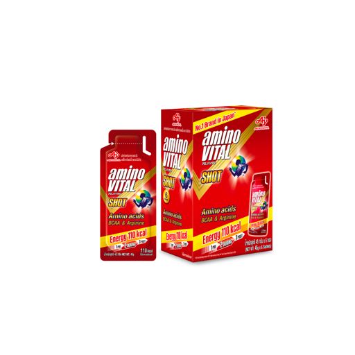 amino VITAL Apple Shot อะมิโน ไวทัล เจลพลังงานผสมกรดอะมิโนพร้อมทาน กลิ่นแอปเปิ้ล 45 กรัม X 6 ซอง (แพ็ค)