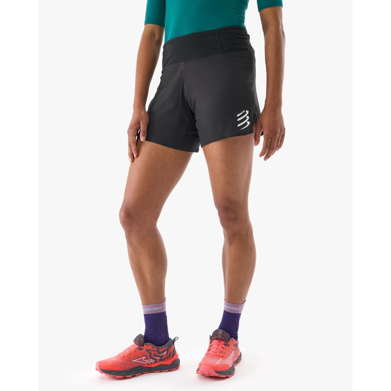 Compressport Trail Racing Short W Black กางเกงวิ่งเทรลขาสั้น