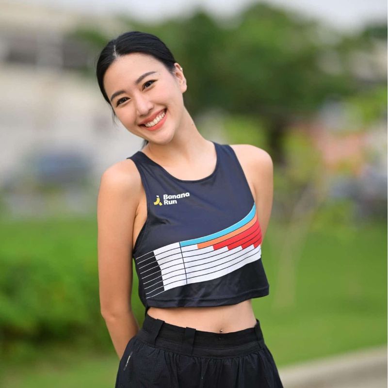 Bananarun Crop Track Run Black เสื้อวิ่ง