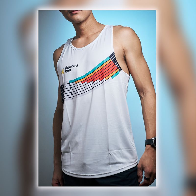 Bananarun Track Run Singlet White เสื้อวิ่ง
