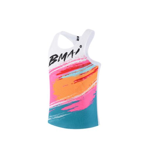 Bmai Men's Running Racing Vest A+ Vigor Pink/Cypress Green/Storm White เสื้อวิ่ง