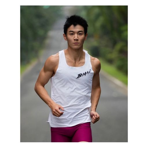 Bmai Men's Running Racing Vest A+2024 White เสื้อวิ่ง