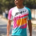 Bmai Men's Race T-Shirt Vigor Pink/Cypress Green/Storm White 2
