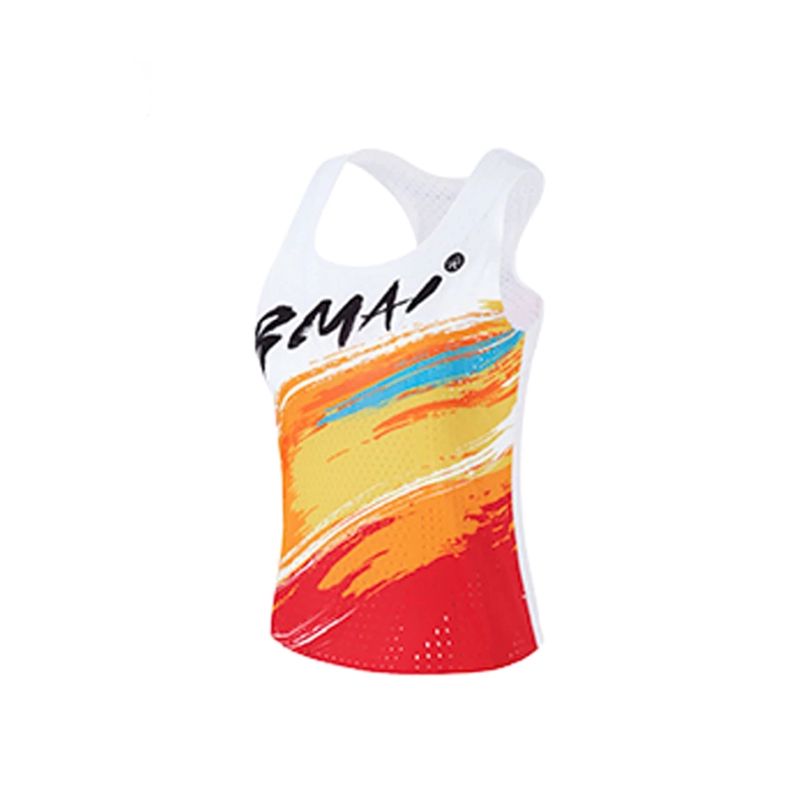 Bmai Women's Running Racing Vest A+2024 Orange เสื้อวิ่ง
