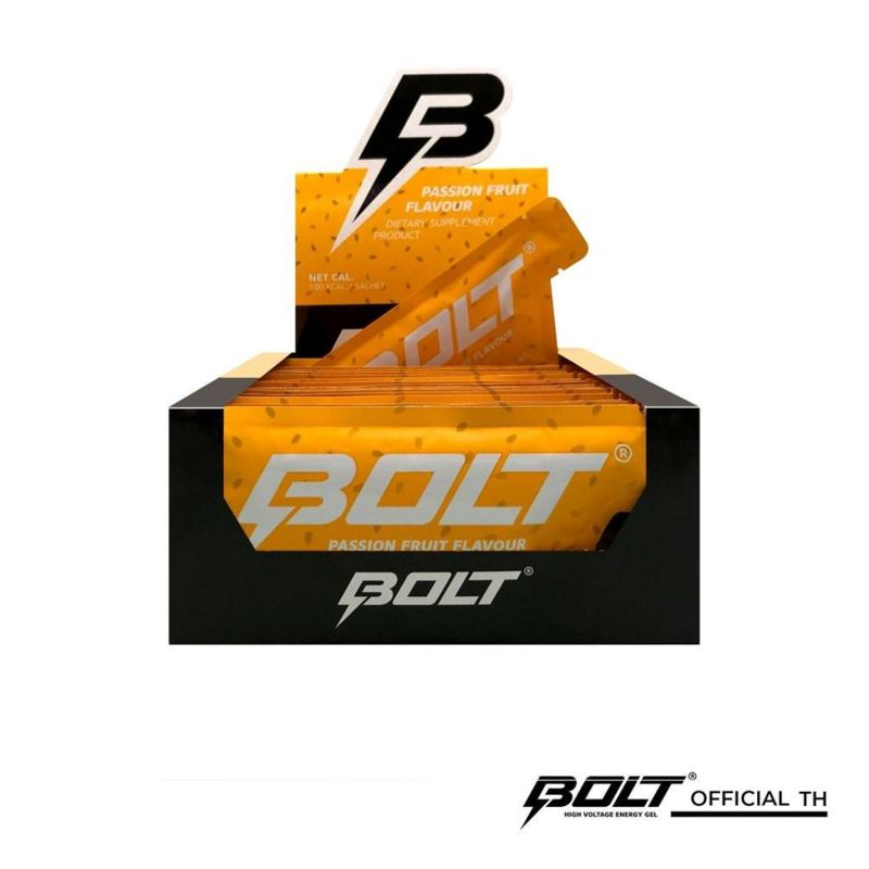 Bolt Energy Gel Passion Fruit เจลพลังงานรสเสาวรส 1 กล่องบรรจุ 24 ซอง