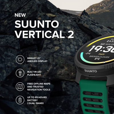 Suunto Vertical 2 | ที่สุดของนาฬิกาผจญภัย ด้วยจอ AMOLED สว่างสุด แบตเตอรี่โคตรอึด และไฟฉายในตัว