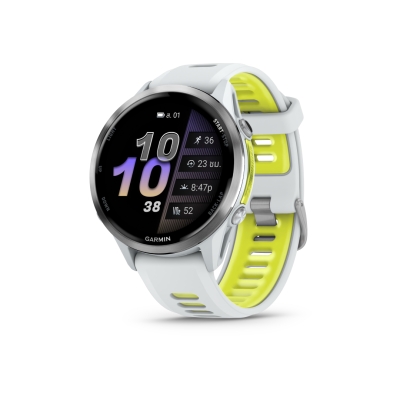Garmin Forerunner 970 Titanium with Whitestone Case and Whitestone/Translucent Amp Yellow Band นาฬิกาวิ่ง GPS พรีเมี่ยมพร้อม AMOLED