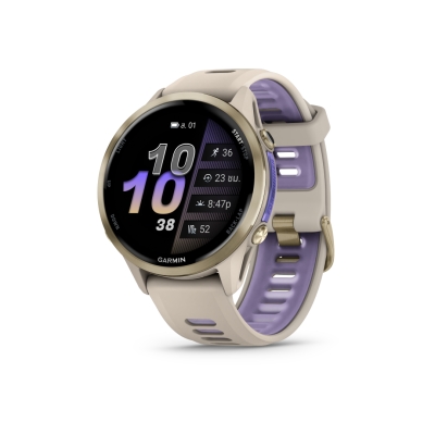 Garmin Forerunner 970 Soft Gold Titanium with French Gray Case and French Gray/Translucent Indigo Band นาฬิกาวิ่ง GPS พรีเมี่ยมพร้อม AMOLED