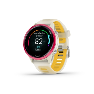 Garmin Forerunner 570 - 42mm Raspberry Aluminum with Translucent Bone/Mango Band นาฬิกาวิ่งอัจฉริยะ หน้าจอ AMOLED