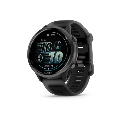 Garmin Forerunner 570 - 47mm Slate Gray Aluminum with Translucent Black/Black Band นาฬิกาวิ่งอัจฉริยะ หน้าจอ AMOLED
