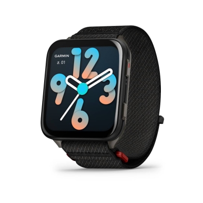 Garmin Venu X1 Black with Slate Titanium Caseback and Black ComfortFit Nylon Band